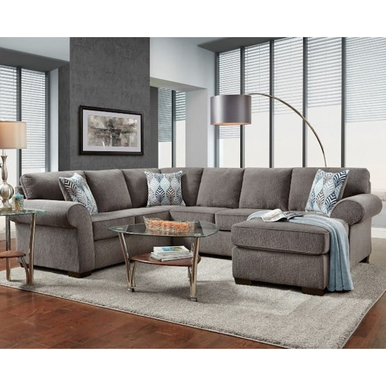 Affordable Furniture Charisma Smoke CHARISMA SMOKE 3PC | SECTIONAL