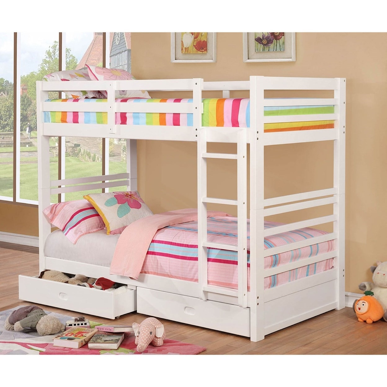 Furniture of America California CALIFORNIA III WHITE  TWIN/TWIN. | BUNKBED W