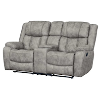 LUXOR PEWTER RECLINING LOVESEAT | W/ CONSOLE