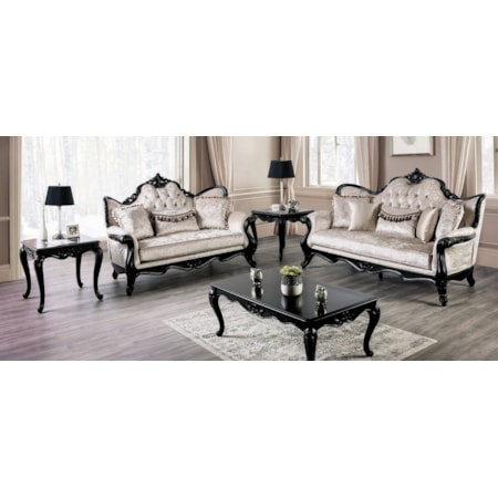 COZUMEL WHITE WITH BLACK TRIM SOFA |