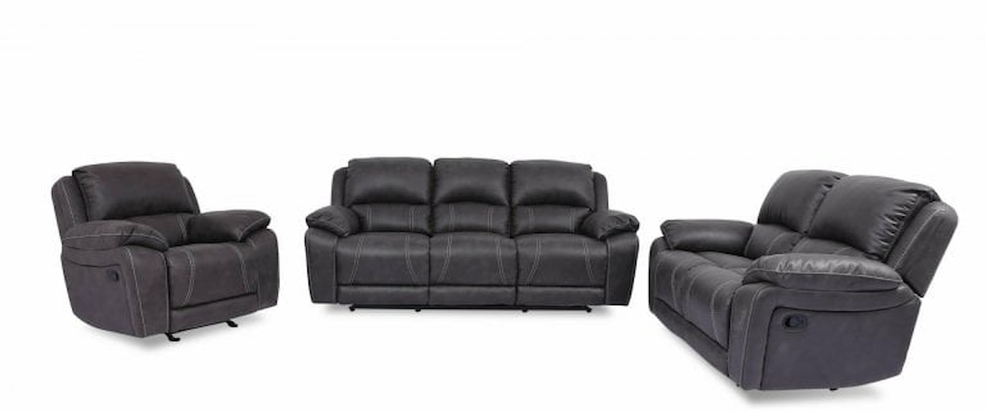 NANCE CHARCOAL RECLINING SOFA & | LOVESEAT