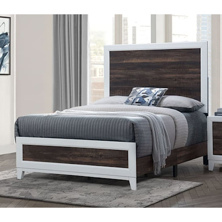 LIZ OAK AND WHITE TWIN BED |
