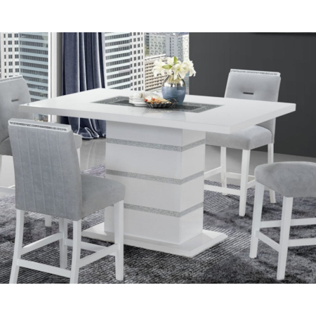 MOROCCO WHITE RECTANGLE PUB TABLE, |