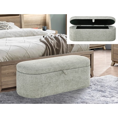 Philipa Storage Bench- L.Grey Tweed