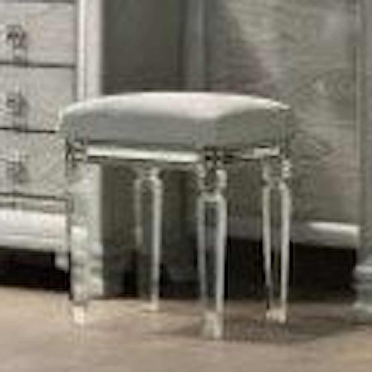 Furniture World Distributors Vanity Pier w/ Jewelry Box & Mirror VANITY STOOL |