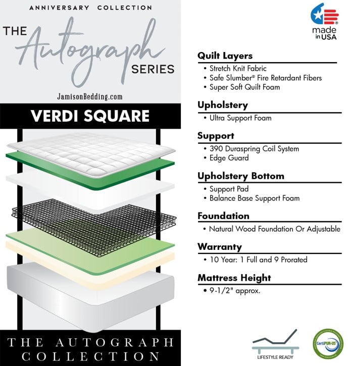 VERDI SQUARE FIRM QUEEN MATTRESS |