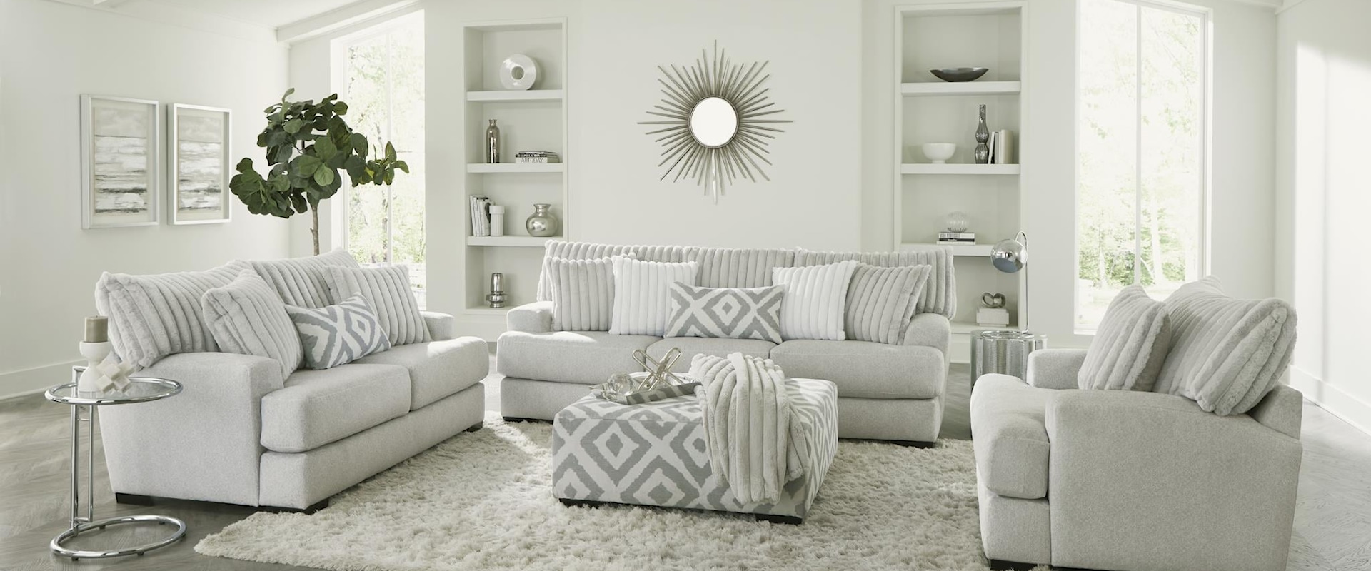 CLARISSA SILVER SOFA AND LOVESEAT |