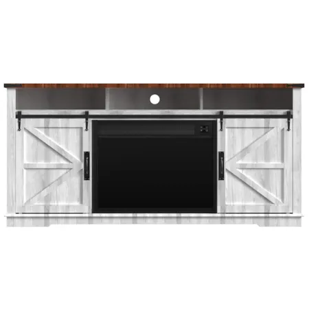 JOY LIGHT WHITE & BROWN 70" | FIREPLACE TV