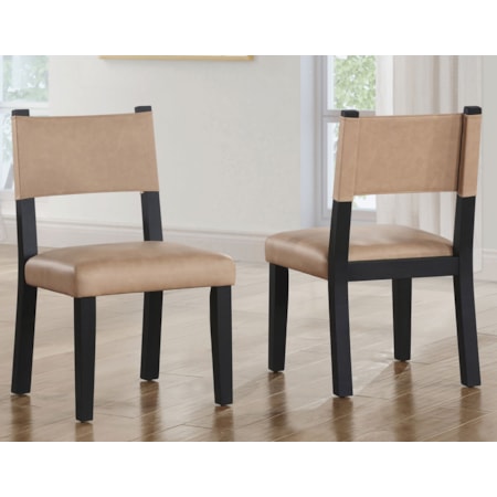 AUDREY BLACK AND TAN 7 PIECE DINING | SET