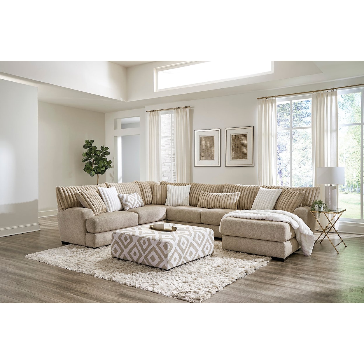 Albany Clarissa CLARISSA TOAST 3 PIECE SECTIONAL. | WITH RAF