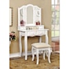 Furniture of America Janie JANIE WHITE VANITY WITH STOOL |