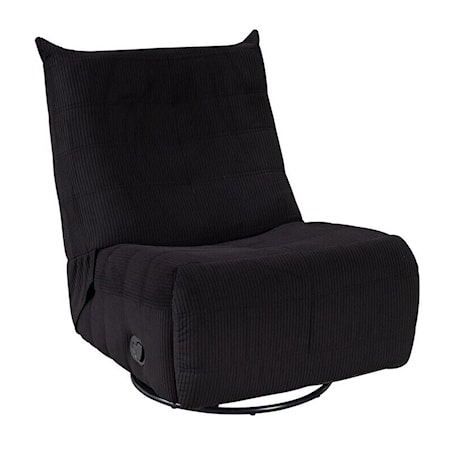 BLACK CORDUORY SWIVEL GLIDER | RECLINING GAMING CHAIR