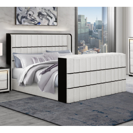 IZZY WHITE & BLACK QUEEN | FIREPLACE & TV ST