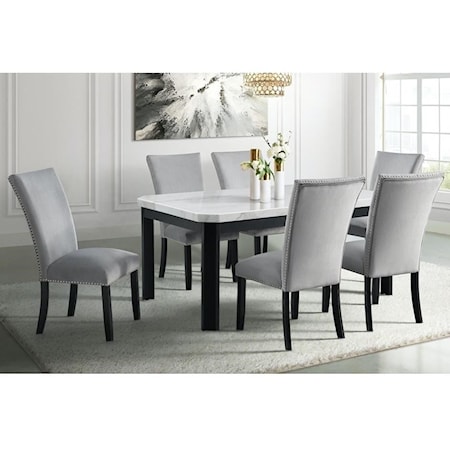 FRANCESCO 5 PC GREY CHAIR DINING | SET