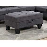 JAYCEE DARK GREY STORAGE OTTOMAN |