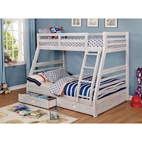 CALIFORNIA III WHITE TWIN/FULL | BUNK BED