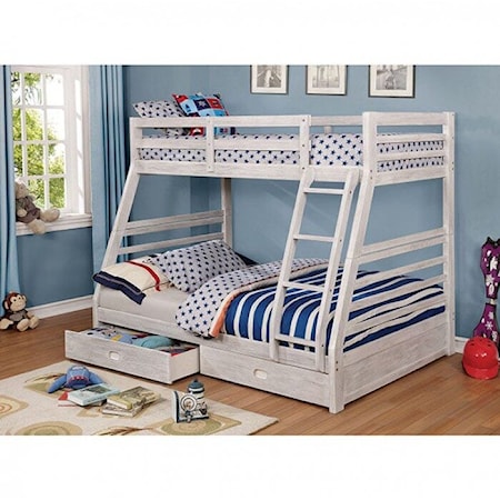 CALIFORNIA III WHITE TWIN/FULL | BUNK BED