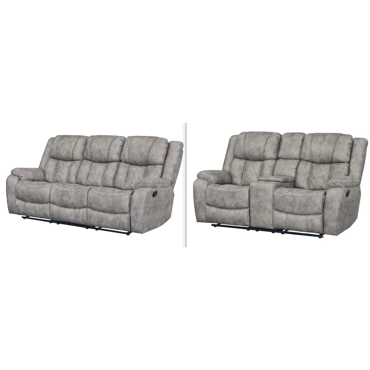 Standard Furniture Luxor Pewter LUXOR PEWTER RECLINING LOVESEAT | W/ CONSOLE