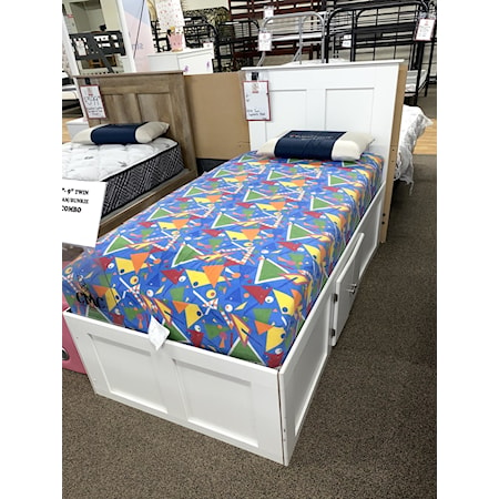 WHITE CAPTAIN TWIN BED | WITH SIDE DRAWER