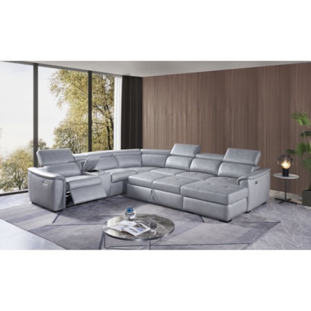 TEMPEST GREY 4 PIECE POWER | RECLINING SECTI