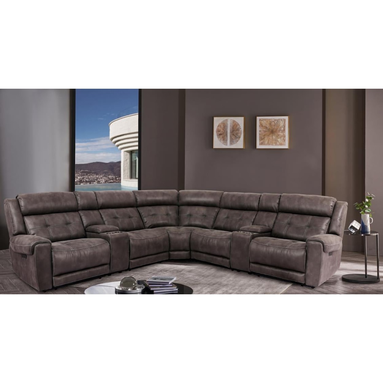 Cheers Cayman Gunmetal CAYMAN GUNMETAL 7 PC POWER | SECTIONAL