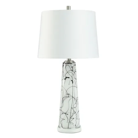 BLACK WHITE DRIP GLASS TABLE LAMP |