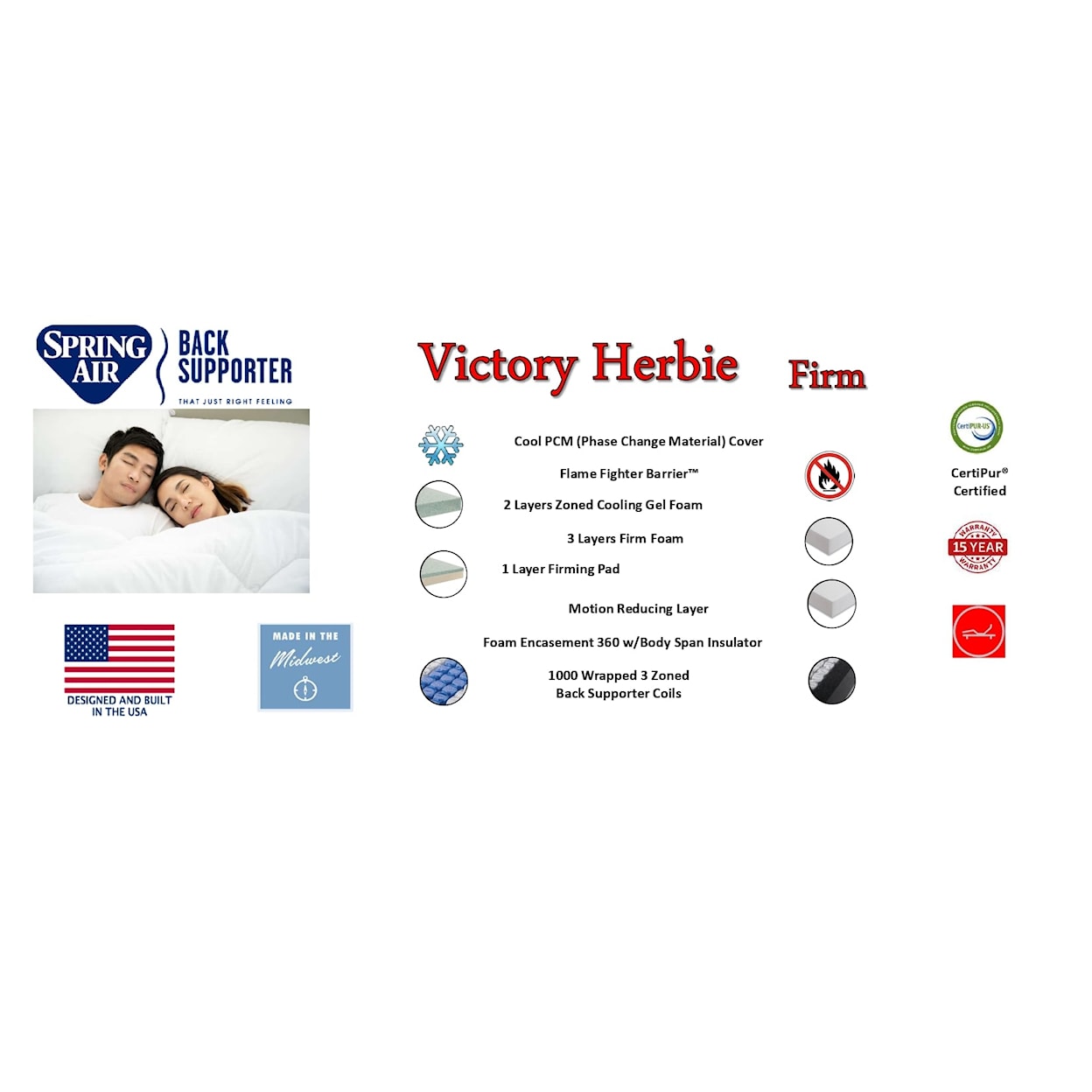 Spring Air Victory Herbie Firm VICTORY HERBIE FIRM FULL MATTRESS | .