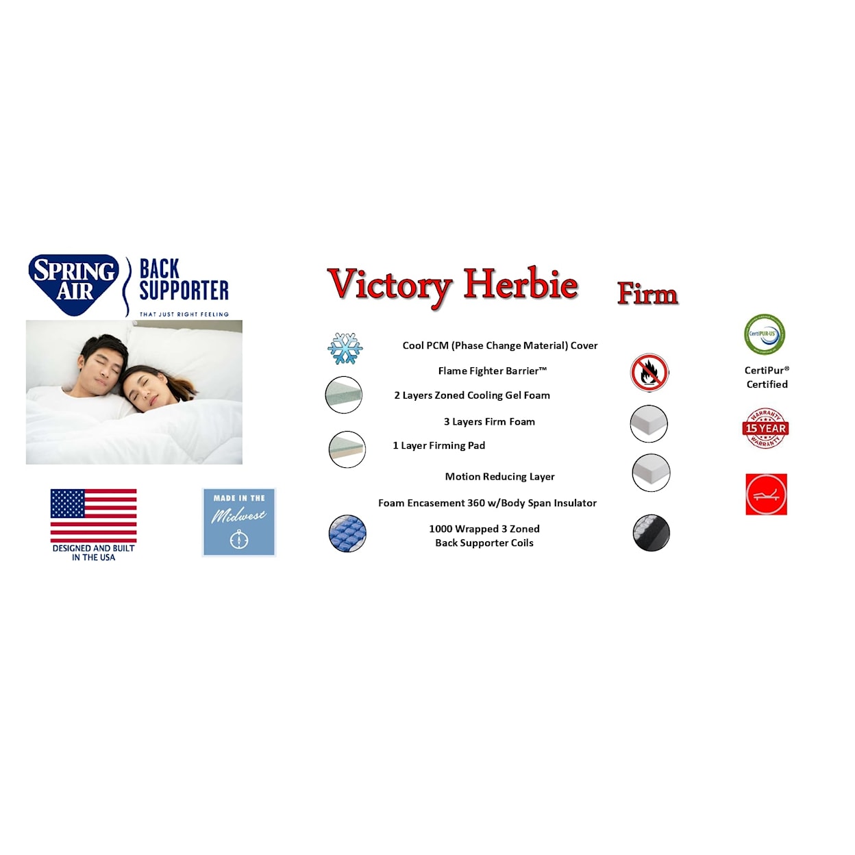 Spring Air Victory Herbie Firm VICTORY HERBIE FIRM KING MATTRESS | .