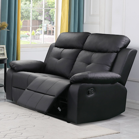 TREASURE BLACK RECLINING LOVESEAT | .