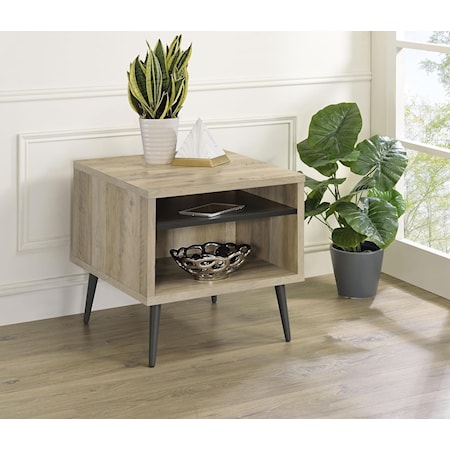 WALSH NATURAL AND GREY END TABLE |