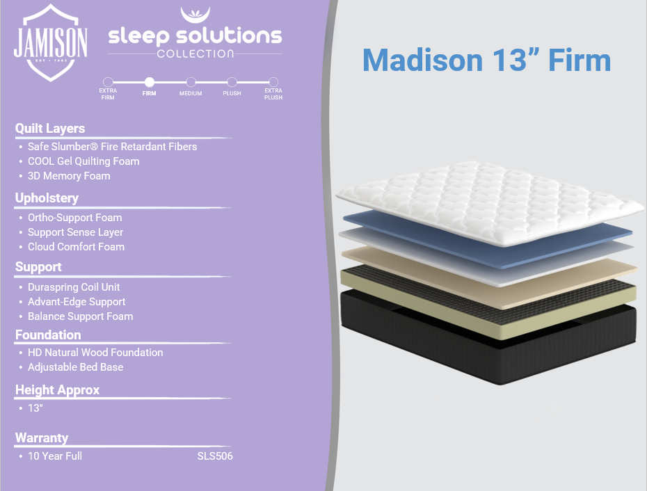 MADISON FIRM 13" QUEEN MATTRESS |