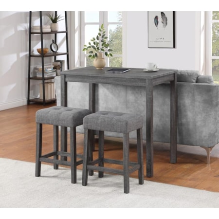 LEE GREY 3 PIECE SOFA BAR |