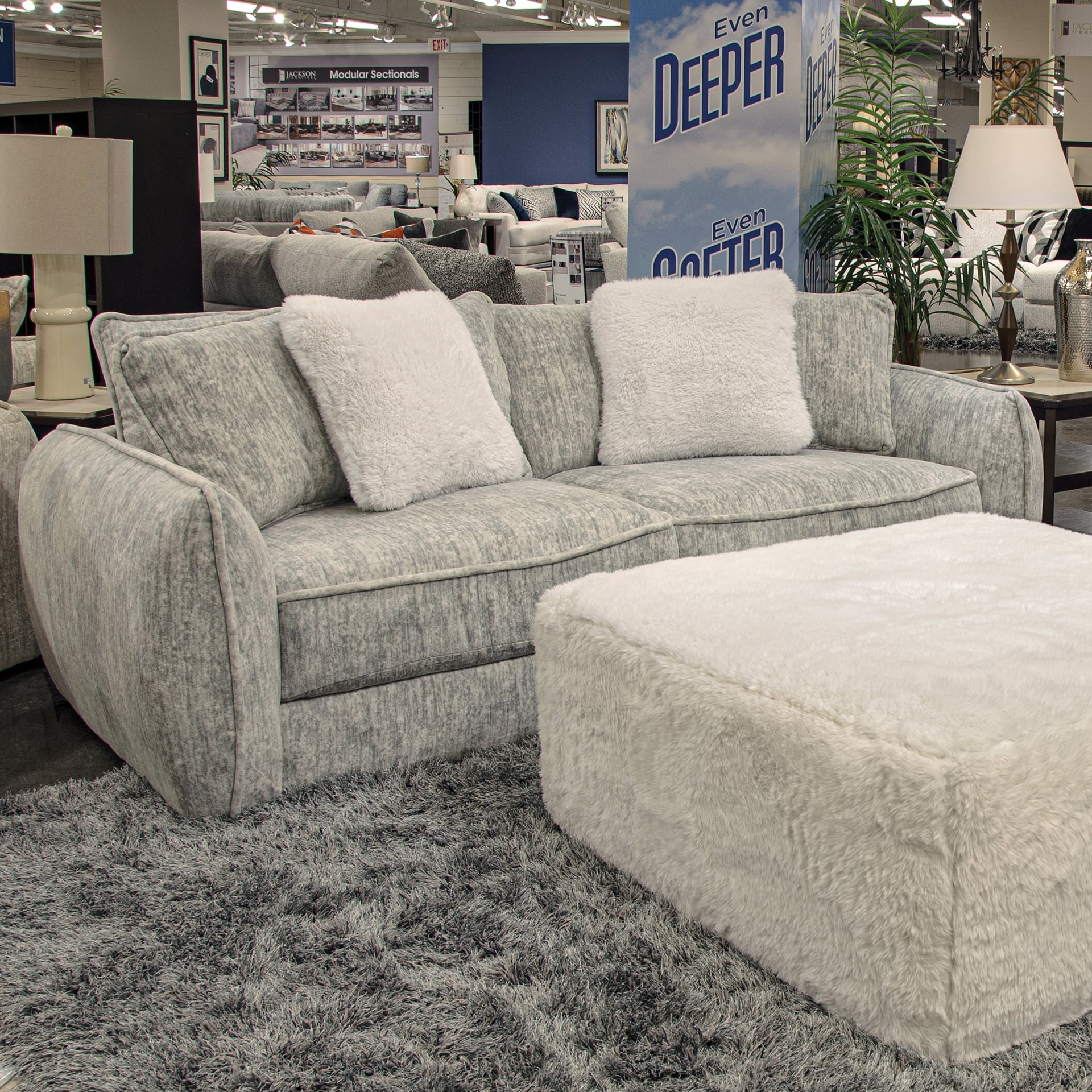 PEARL GREY SOFA AND LOVESEAT |