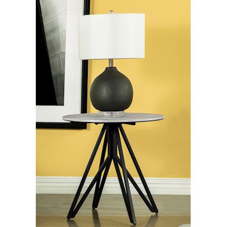 CEMENT AND GUNMETAL ROUND END | TABLE