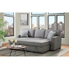 Elements International Venzy VENZY GREY SOFA CHAISE WITH PULL | OUT BED