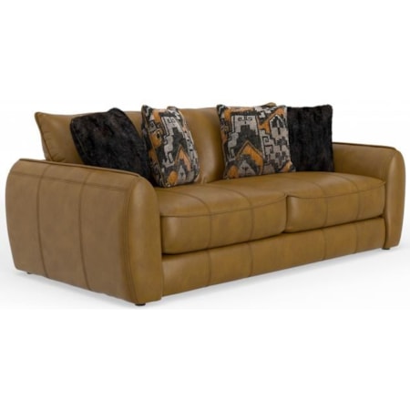 CORVALLIS TAN ITALIAN LEATHER SOFA |