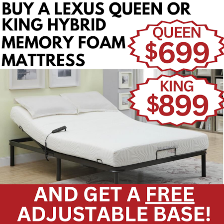 LEXUS 10" QUEEN HYBRID MATTRESS & | FREE REL
