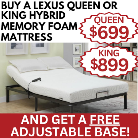 LEXUS 10" QUEEN HYBRID MATTRESS & | FREE REL