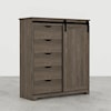 Perdue Dressers/Chests 43" 5 DRAWER CHEST WITH BARNDOOR, |