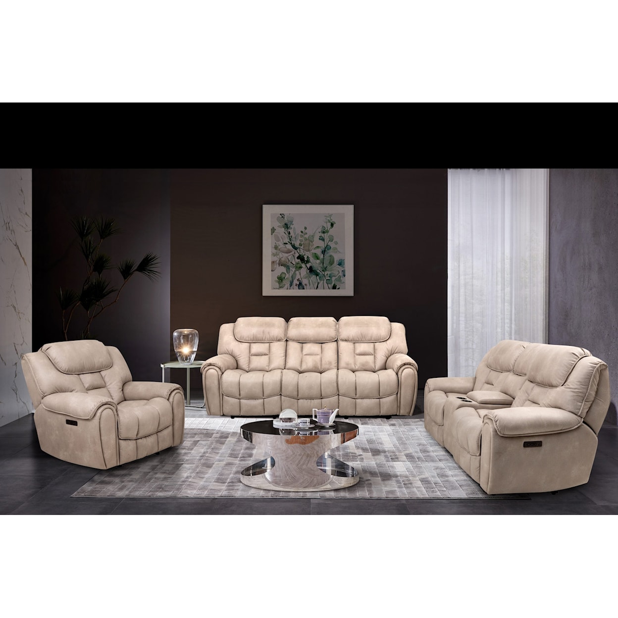 Cheers Cayman Snow CAYMAN SNOW DOUBLE POWER SOFA | WITH DROP DO