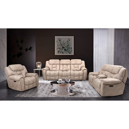 CAYMAN SNOW DOUBLE POWER SOFA AND | LOVESEAT