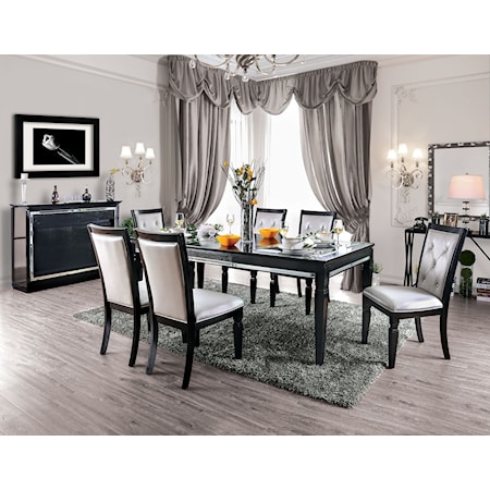 ALENA BLACK 7 PC DINING SET |