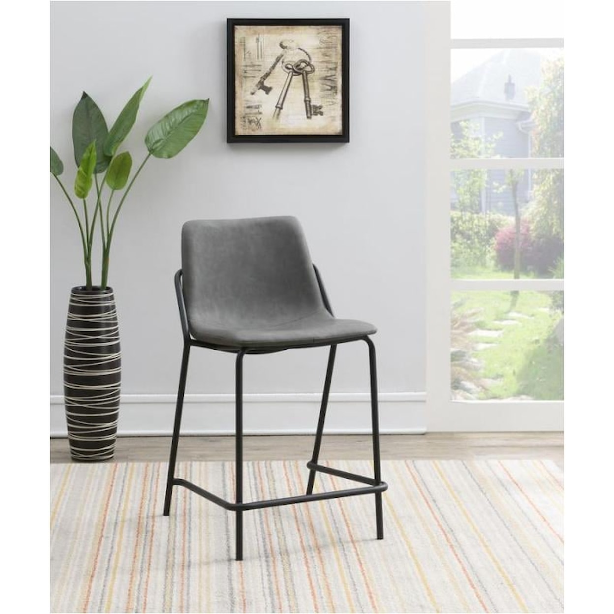 Coaster Bar Stools ERNIE GREY AND BLACK COUNTER | HEIGHT STOOL