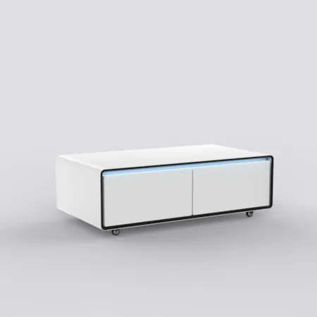 WHITE ON WHITE COFFEE TABLE FRIDGE | WITH BL