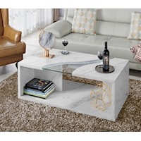 WHITE MARBLE WAVE COFFEE TABLE |
