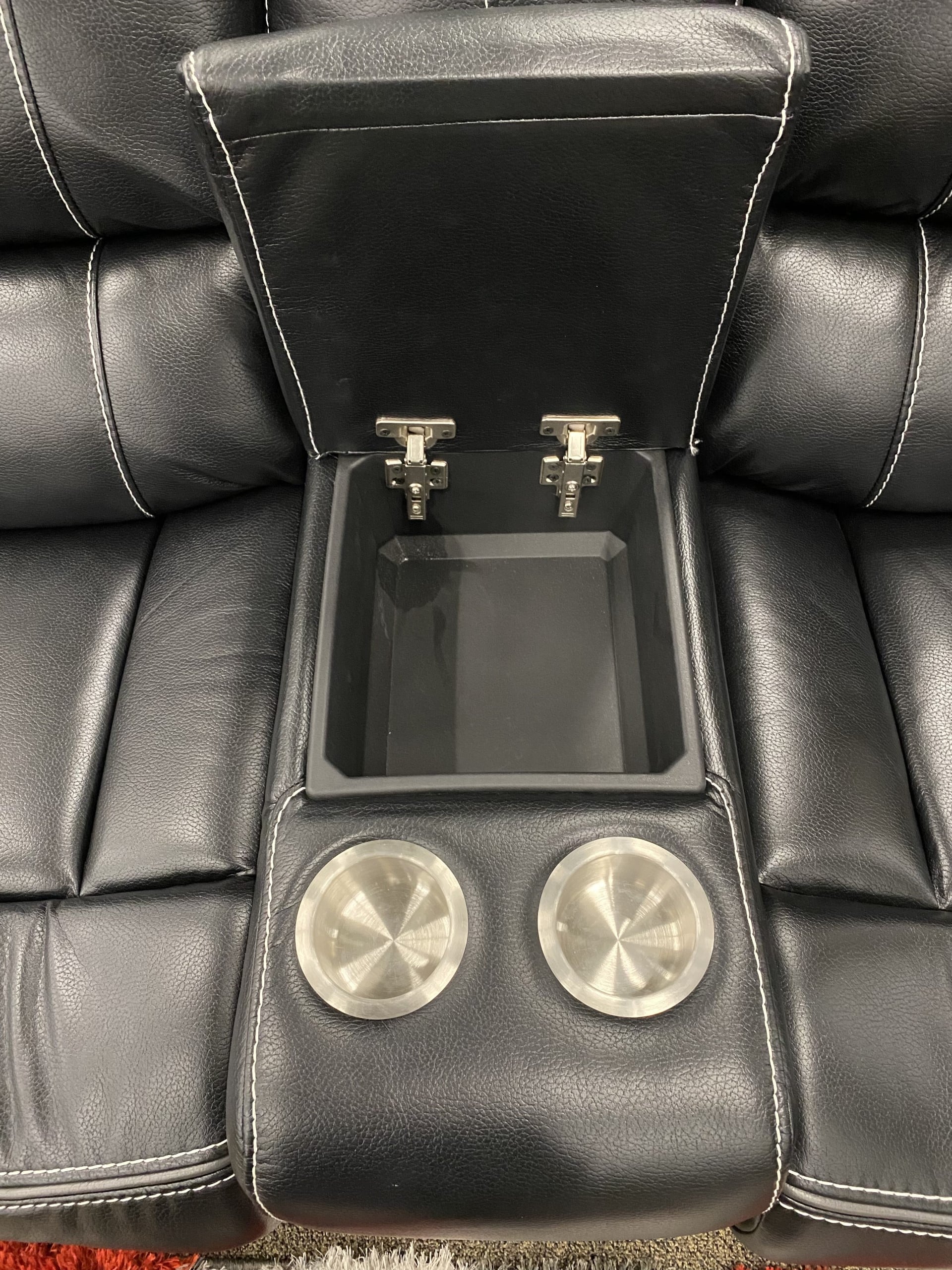 LUKA BLACK RECLINING SOFA &amp; | LOVESEAT