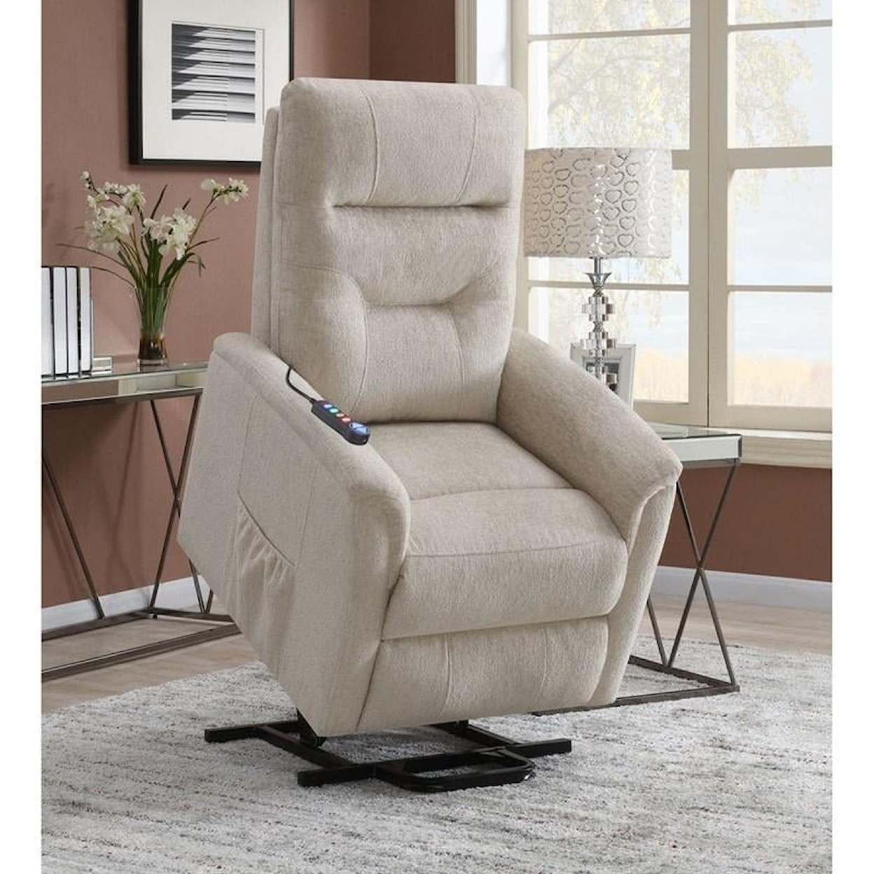 Coaster Power Lift Chair BEIGE POWER LIFT CHAIR WITH HEAT | AND MESSA