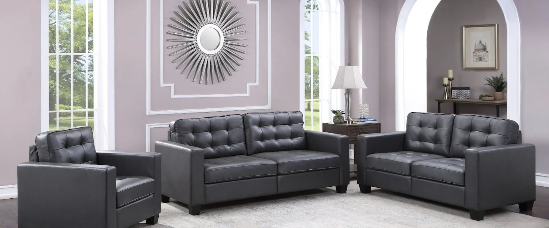 WORLD GREY SOFA & LOVESEAT |