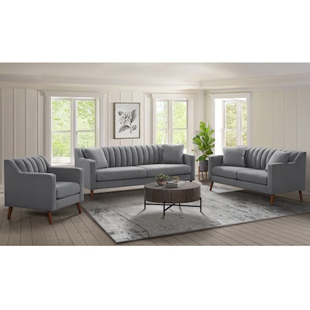 LAMBO GREY SOFA AND LOVESEAT |