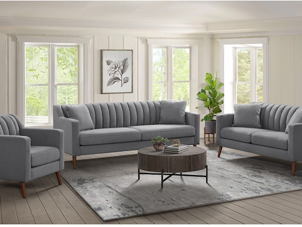 LAMBO GREY SOFA AND LOVESEAT |